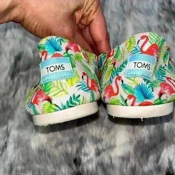 Toms X Paper Source Limited Edition Women’s Alpargata Shoe Sz 9.5 W flamingo 🦩 - Picture 3 of 7